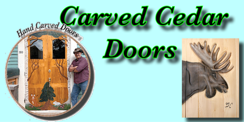 Carved Cedar Doors, Carved wildlife doors